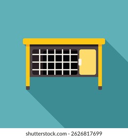 Yellow pet cage with metal grid for safe transportation of animals