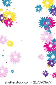 gelber Petalhintergrund, weißer Vektorgrafik. Gerbera Creative Tile. Helles Leaf Young. Abdeckung Hintergrund. Zeichne Violet Daisy.