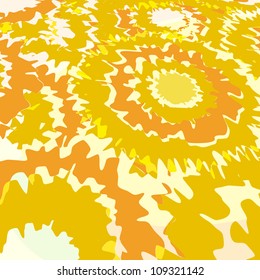 The yellow petals of sunflowers in the meadow