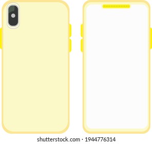 yellow phone case against white screen backdrop