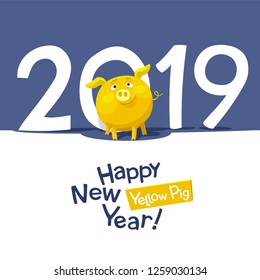 Yellow Pig - Chinese zodiac symbol of the New Year 2019