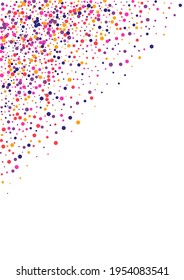 Yellow Pile Round Background. Dot Abstract Texture. Pink Confetti Explosion. Circle Orange Year Frame. Carnival Wallpaper.