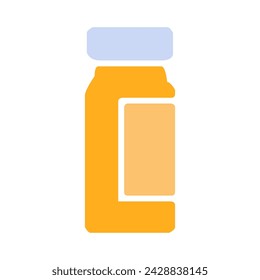 Frasco De Píldora Amarillo Con Icono De Tapa Blanca