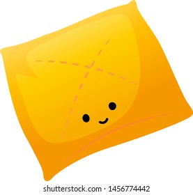 Yellow pillow, illustration, vector on white background