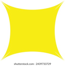 Yellow pillow mockup icon isolated on white background. Vector illustration design for blank cushion case mockup icon. Cover template. Clean empty pillow for relaxation, sleeping on bed sofa.