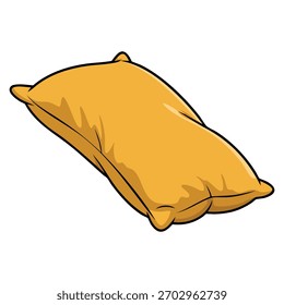 Almofada amarela sobre fundo branco vetor ilustração isolado perfeito para quarto decoração almofada macia design conforto ou arte temática interior