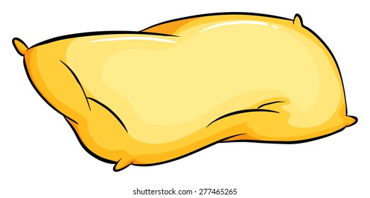 Yellow pillow on white background