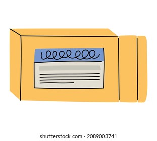 yellow pills box over white