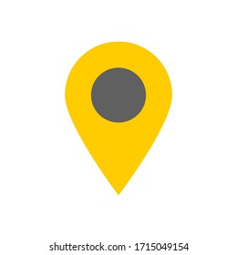 yellow pin point icon isolated on white background. vector illustration