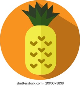 Yellow pineapple, illustration, vector, on a white background.