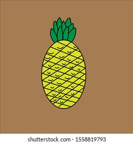 
Yellow pineapple with a light brown background