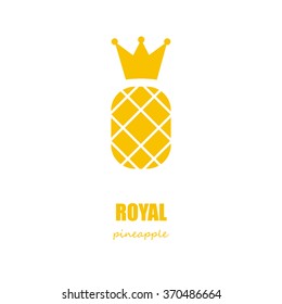 Yellow pineapple with royal crown fruit company logo 