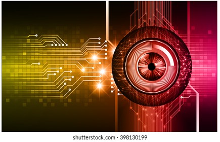 yellow pink abstract vector hi speed internet technology background illustration. eye scan