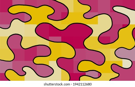 Yellow and Pink abstract waves vector background