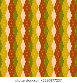 yellow and pink argyle seamless pattern