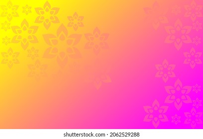 yellow pink background with floral motifs. abstract pink yellow orange background. vector illustration