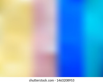 Yellow, pink and blue gradient background. Blurred pattern with a smooth flow from one color to another
