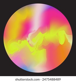 Yellow, pink, blue, orange and white color combination gradient. Light color combination black background gradient design.