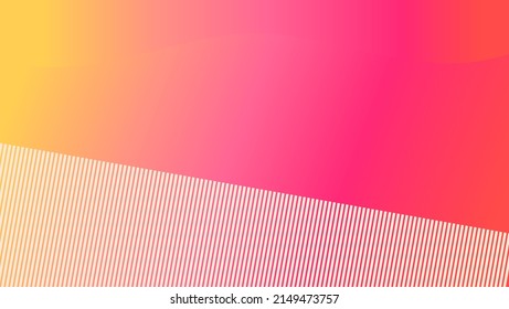 Yellow and pink bright colors gradient abstract background with lines pattern. Vector illustration.