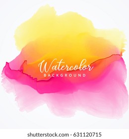 Yellow And Pink Bright Watercolor Stain Background