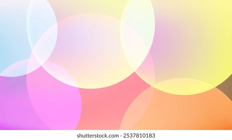 Bolhas amarelas e rosa com fundo abstrato de malha gradiente bom para papel de parede ou banner