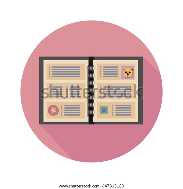 Yellow Pink Daily Journal Planner Icon Stock Vector Royalty