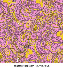 Yellow and pink floral pattern.