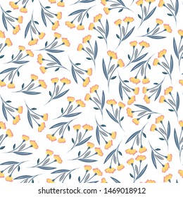 yellow and pink flower seamless pattern