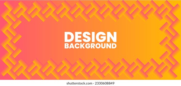 Yellow and pink gradient color background surrounded by a pattern of clusters of blocks.