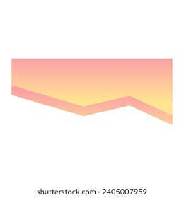 Yellow and pink gradient shapes for paper corners. Vector illustration.