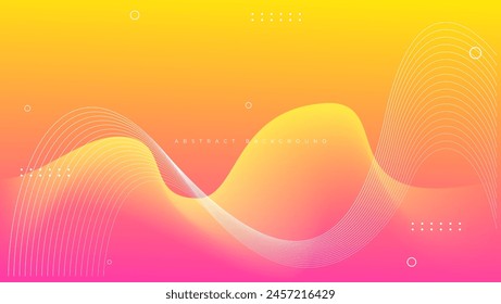 yellow and pink gradient wave background with wavy lines