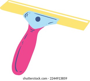Yellow pink hand drawn squeegee illustration
