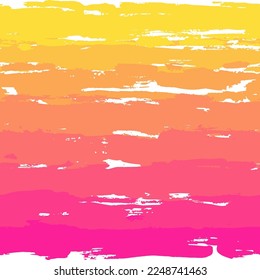 Yellow and Pink Ink Vector Brush Strokes Grunge Gradient Texture.