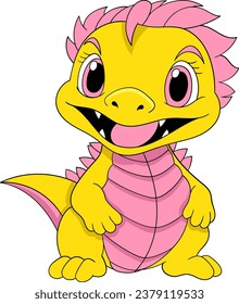 a yellow pink monster digimon dinosaur cartoon