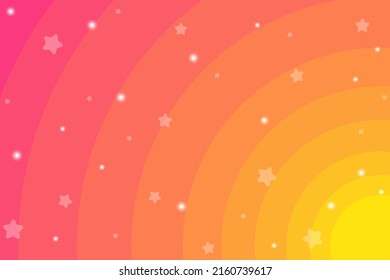 Yellow and pink pastel sky and stars gradient background. Vector illustration.