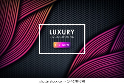 Yellow, pink and purple gradient dynamic wave background. Luxury colorful mesh abstract overlap layer. 