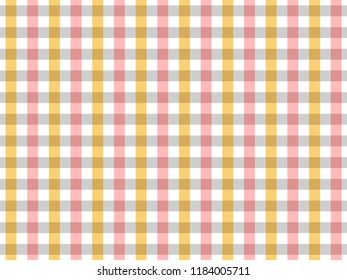 Yellow and Pink Tablecloth Seamless Pattern. Two Color Gingham Design 