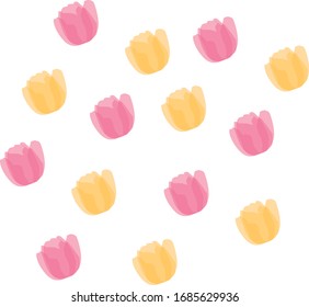 yellow and pink tulip patterns