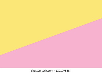 yellow pink two color soft paper pastel background, minimal flat lay style for fashionable cosmetics pastel color top view background, wallpaper geometric flat lay style abstract overlays (Vector)