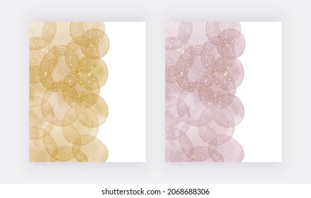 Yellow and pink watercolor round backgrounds