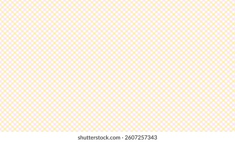 Yellow and pink in the white background diagonal plaid backdrop. Checkered seamless pattern.