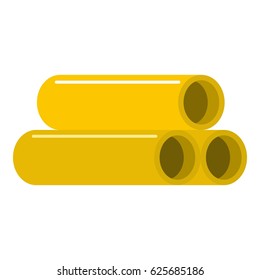 Yellow pipes icon flat isolated on white background vector illustration
