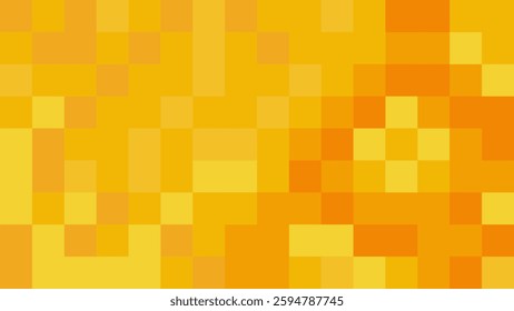 Yellow pixel abstract background, geometric pixel gradient. Vector illustration. Suitable for wallpapers, presentations, web, etc.