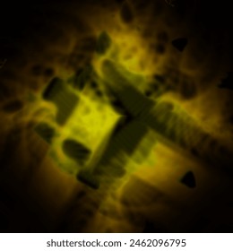 Pixel amarillo que retumba el fondo de la ilustración. perspectiva del foco suave, conveniente para su elemento del fondo.