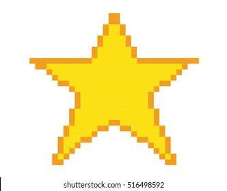 Yellow Pixel Star