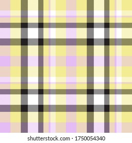 Yellow Plaid, checkered, tartan seamless pattern suitable for fashion textiles and graphics