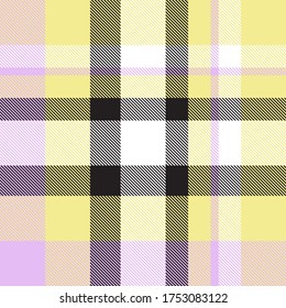 Yellow Plaid, checkered, tartan seamless pattern suitable for fashion textiles and graphics