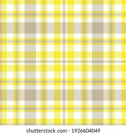 Yellow Plaid, checkered, tartan seamless pattern suitable for fashion textiles and graphics