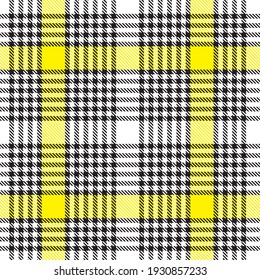 Yellow Plaid, checkered, tartan seamless pattern suitable for fashion textiles and graphics