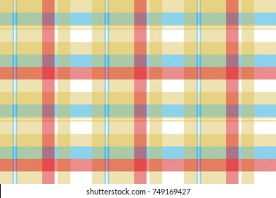 Yellow plaid tartan seamless pattern. Vector illustration.